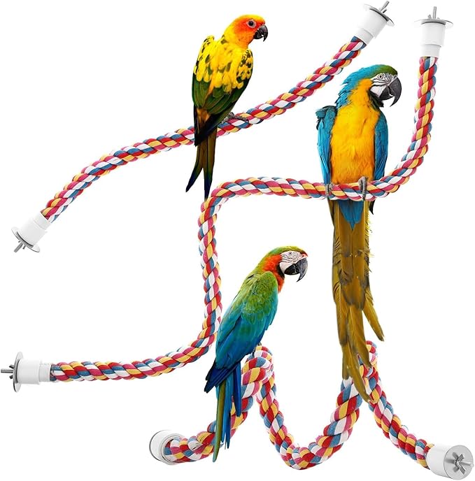 Bird Rope Perches, Parrot Toys 33 inches Rope Bungee Bird Toy by Unknown