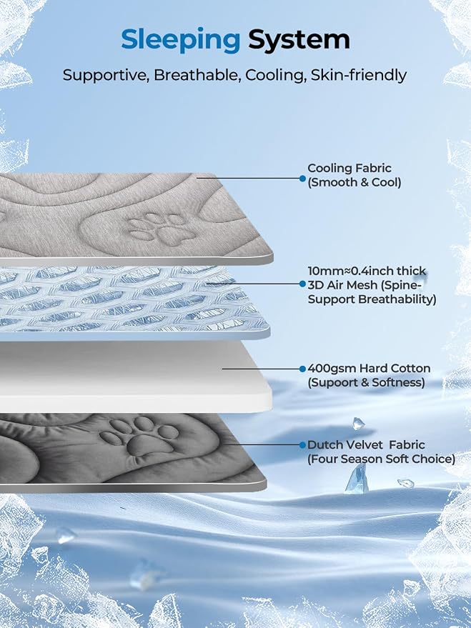 Dog Cooling Mat, Reversible Cool & Warm Pet Orthopedic Pad, Thick Mat - Image 6