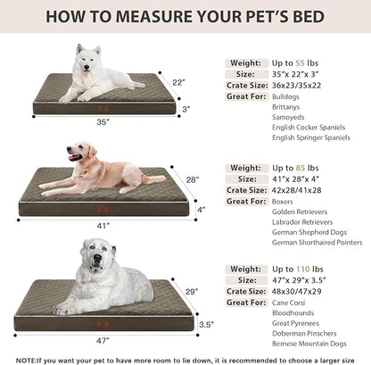 WNPETHOME Orthopedic Dog Bed for Crate, Waterproof Extra Large Dogs Bed - Image 5