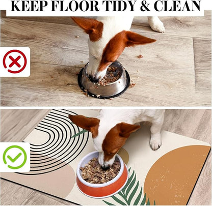 Dog Food Mats for Floors, Absorbent Dog Bowl Mat for Food and Water Dispenser - Image 3