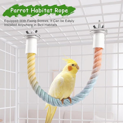3 Pcs Gradient Bird Perching Rope Set, Bendable Bird Perching Rope - Image 3