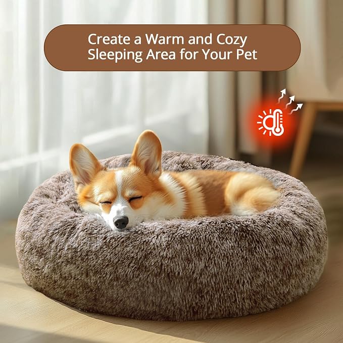 JOLLYVOGUE Calming Dog Bed Medium Size Dog, Anti-Anxiety Donut Medium Pet Bed - Image 4