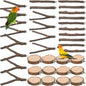 36 PCS Bird Perches Stand Toy, Natural Wood Parrot Perch Stand Bird Cage by TORINALITAL