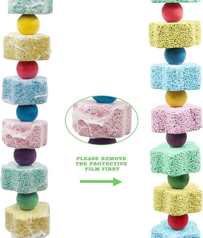 2 Pack Bird Chewing Toy, Colorful Parrot Beak Grinding Calcium Stone - Image 5