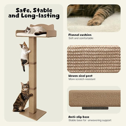 Cat Window Perch with Thick Sisal Scratching Post, Cats Hammock - Image 4