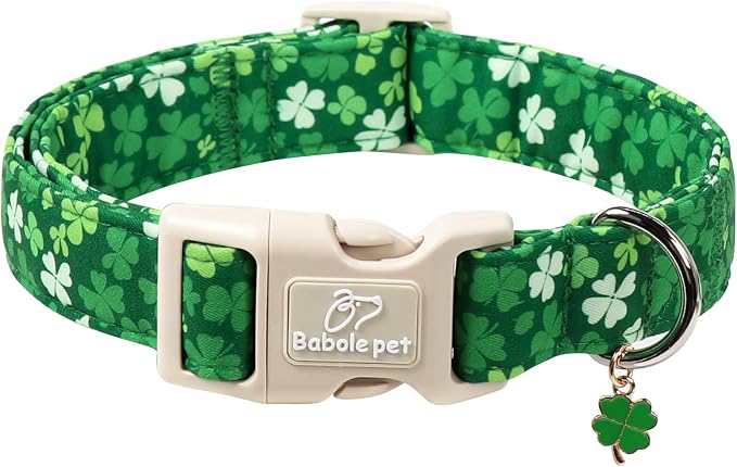 St. Patrick's Day Dog Collar for Large Dogs by Babolepet