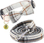Yizepet Dog Collar and Leash Set-Plaid Puppy Collar by Yizepet
