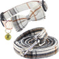 Yizepet Dog Collar and Leash Set-Plaid Puppy Collar by Yizepet