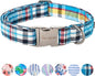 Unique Style Paws Metal Buckle Blue Plaid Collar by Uniquestylepaws