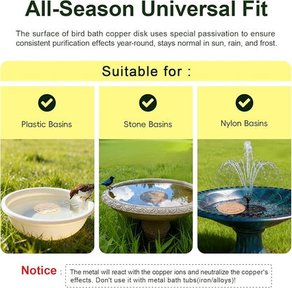 Upgraded Bird Bath Copper Disk, 0.8mm Reinforced 99.99% Pure Copper Cleaning - Image 7