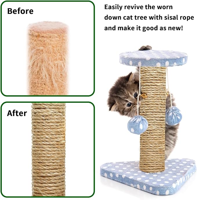 Cat Natural Sisal Rope 1/4 Inch 6mm 98-Feet - Image 2