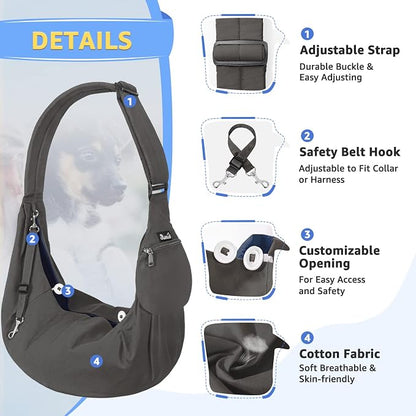 SlowTon Dog Carrier Sling, Thick Padded Adjustable Shoulder Strap Dog Carriers - Image 2