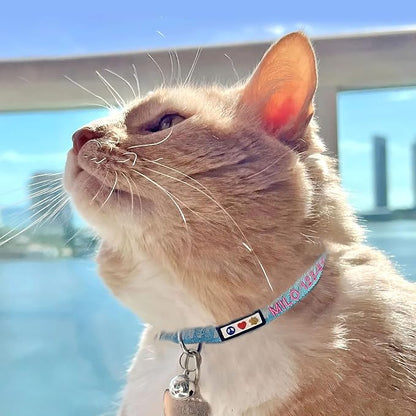 Pawtitas Personalized Blue Reflective Cat Collar – Adjustable Custom Collar - Image 3
