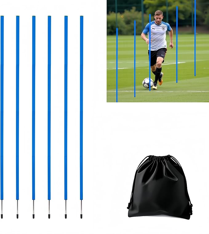 6 Pcs Soccer Agility Poles for Training, 5 FT Adjustable Speed and Agility by Unknown