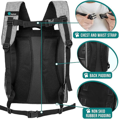PetAmi Dog Backpack Carrier for Small Large Cat, Ventilated Pet Hiking Backpack - Image 5