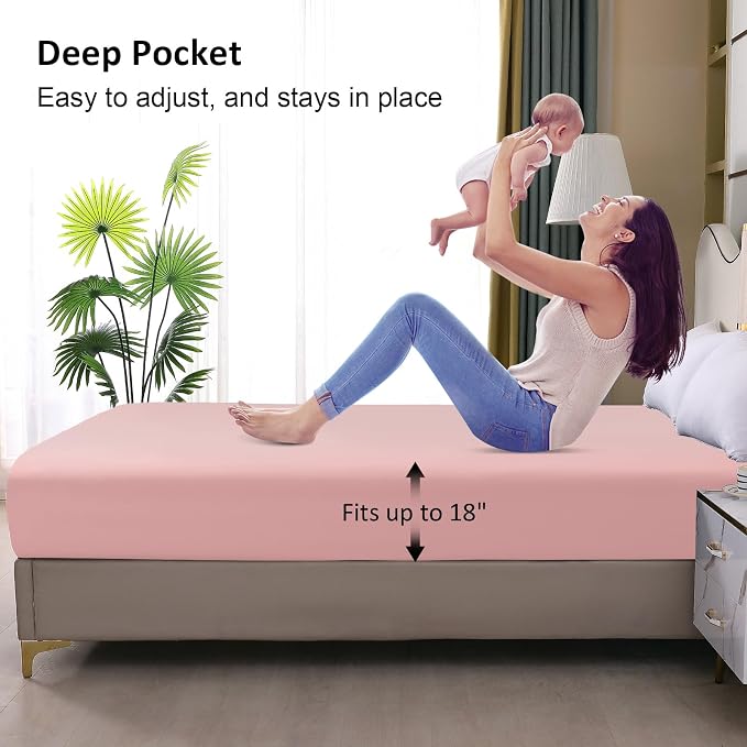 Waterproof Mattress Protector King, Fitted Sheet Style Breathable Mattress Cover - Image 4