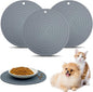 Fhiny 3PCS Silicone Pet Food Mat, 9.5" Round Waterproof Non-Slip Dog Cat Bowl by Fhiny