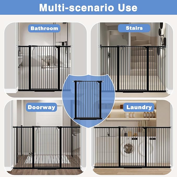 40.5" Extra Tall Baby Gate No Drill, 54.7"-60.2" Extra Wide Dog Pet Gate Indoor - Image 8