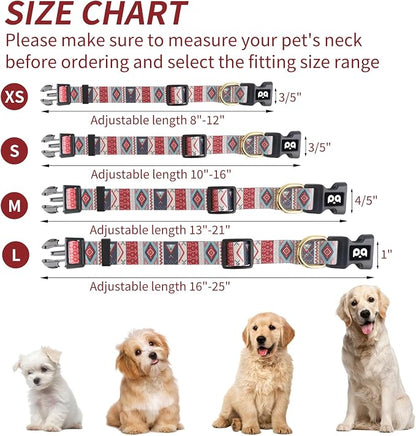 QQPETS Adjustable Soft Dog Collar: Print Flower Pink Multicolor Cute Patterns - Image 8