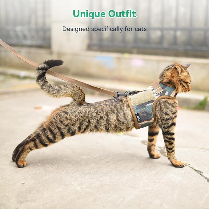 Tactical Cat Harness and Leash for Walking Escape Proof Breathable Mesh Fabric - Image 7