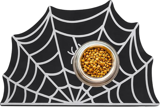 Halloween Pet Mat for Food and Water, Pet Feeding Mat for Dog Cat Bowl by Dazzleimart