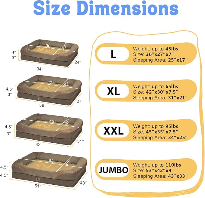 Washable Orthopedic Large Dog Bed -XL Large Dog Bed - Image 7
