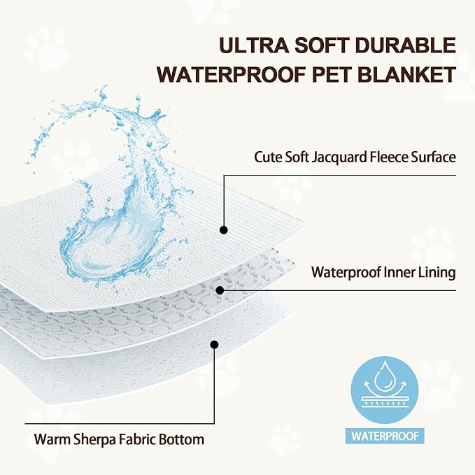 Waterproof Blanket for Dog Cat or Adult, Cute 3D Textured Flower Dog Blanket - Image 2