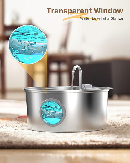 Dog Water Fountain for Large Dogs: 7L/236oz/1.8G Dog Fountain Stainless Steel - Image 6