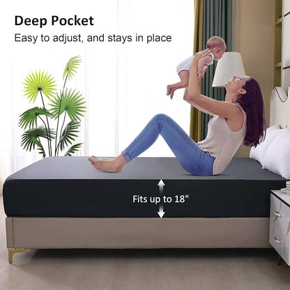 Twin Mattress Protector Waterproof, Fitted Sheet Style Breathable Mattress Cover - Image 4