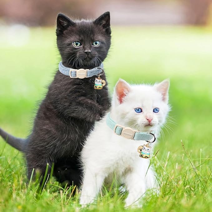 Cat Collar, 2 Pack Green Cat Collars Breakaway - Image 5