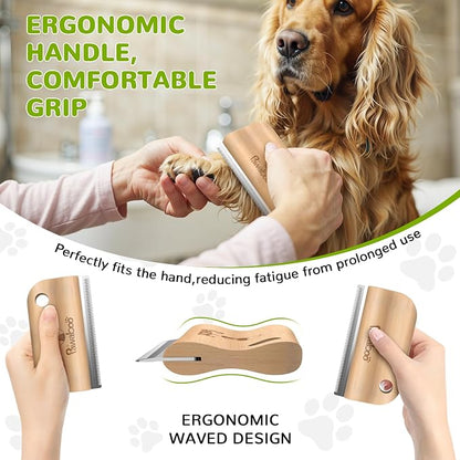 Pawaboo Deshedding Brush for Dogs & Cats, Dog Hair Removal Comb - Image 3