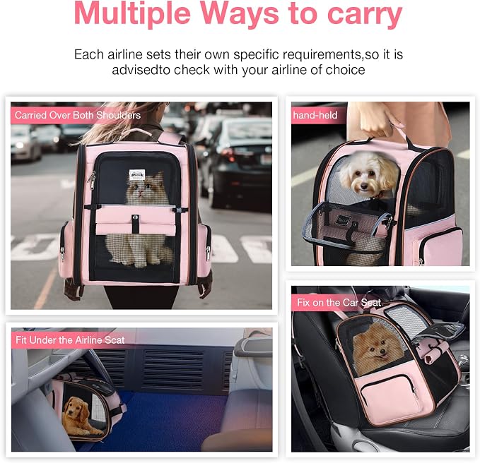 Lekebobor Large Cat Backpack Carrier Expandable Foldable Pet Carrier Backpack - Image 7