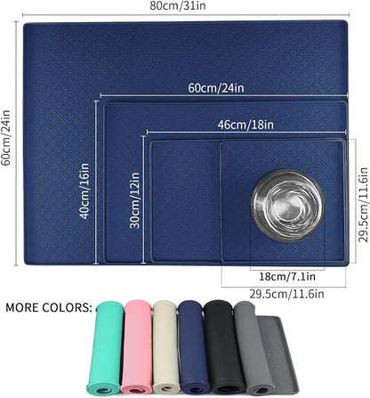 Ptlom Pet Placemat for Dog and Cat, Waterproof Non-Slip Silicone Feeding Bowl - Image 2