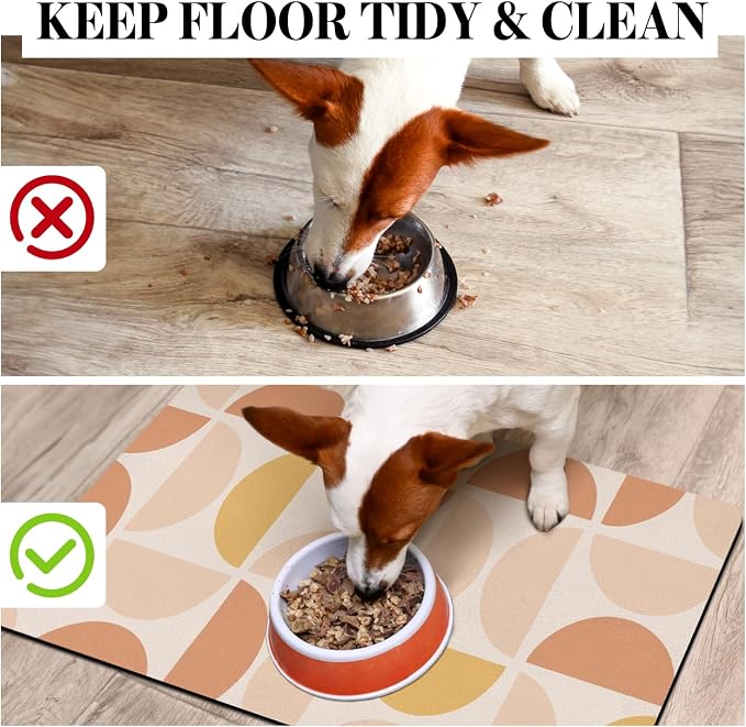 Dog Food Mats for Floors, Absorbent Dog Bowl Mat for Food and Water Dispenser - Image 3