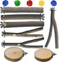 8 PCS Natural Wood Bird Perches Stand by Xxmbbjy