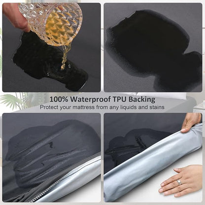 Waterproof Mattress Protector Full, Fitted Sheet Style Breathable Mattress Cover - Image 3