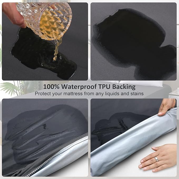 Twin Mattress Protector Waterproof, Fitted Sheet Style Breathable Mattress Cover - Image 3