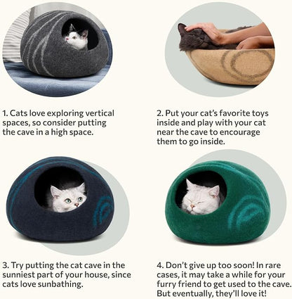 MEOWFIA Cat Cave – Premium Felt Cat Bed - Image 6