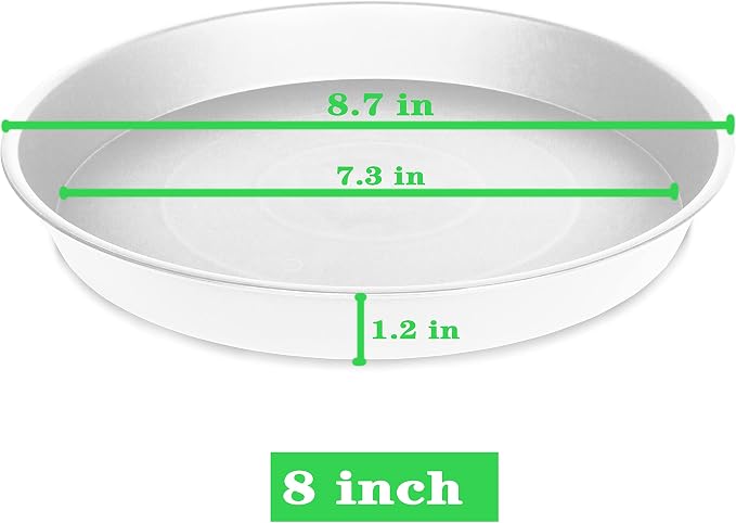 2 Pack of 8 inch Plant Saucer Clear, Heavy Duty Plastic Plant Water Tray 8 inch - Image 2