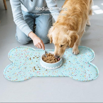 Dog Food Mat Anti-Slip Silicone Dog Bowl Mat Thicker Pet Placemat Waterproof - Image 7