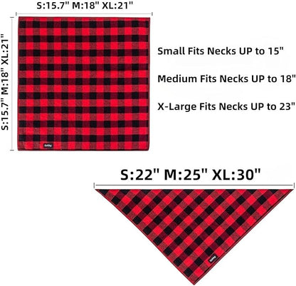 Buffalo Plaid Dog Bandanas Fall Christmas Small 6PCS Dog Gifts Red Blue Green - Image 2