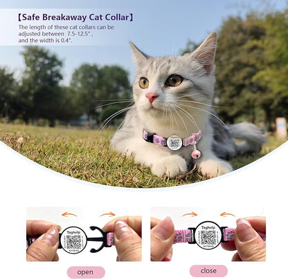 2 Pack Smart Safety Breakaway Cat Collar | QR Code Tag Stores All Vital Info - Image 2