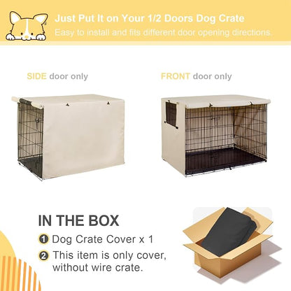 Explore Land 54 inches Dog Crate Cover Heavy Duty Polyester Pet Kennel Sunshade - Image 2