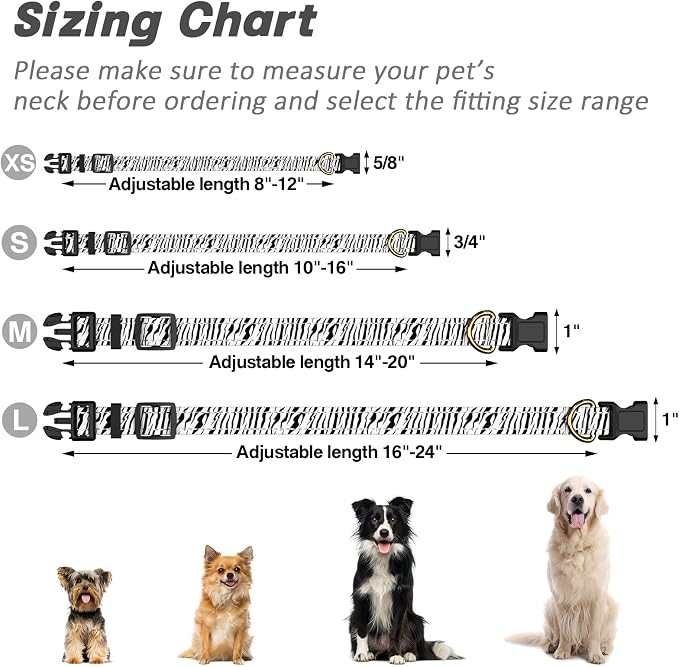 Reflective Dog Collar for Medium Dogs, Cute Boho Adjustable Heavy-Duty Nylon - Image 7