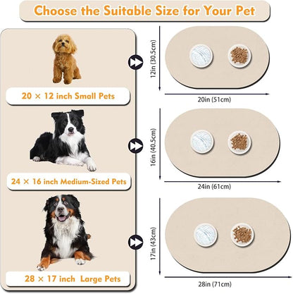 Dog Feeding Mat 24''x16'', Absorbent Pet Food Mat, No Stains Quick Dry Pet - Image 3