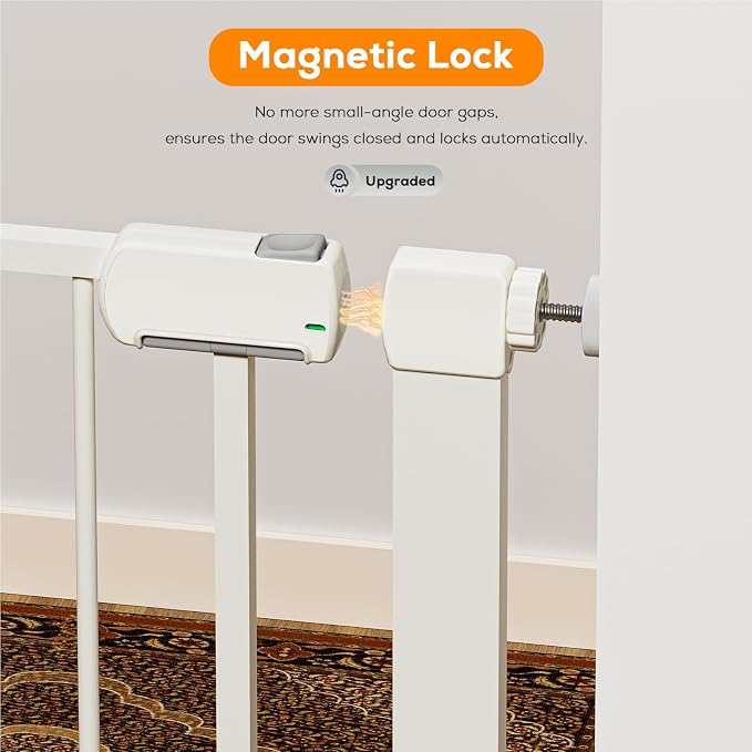 29.5-46" Magnetic Baby Gate for Stairs, Baby Safety Essentials, Auto Close Gate - Image 2