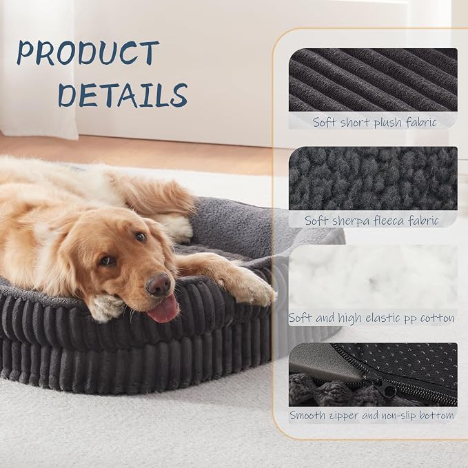 Orthopedic Dog Bed for Large Dogs Breeds, High Density Egg Crate Foam Dog Sofa - Image 3