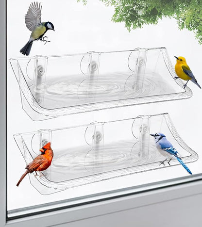 Clear Window Mounted Bird Feeder Bath by ANBAIMEI-LookingForwardToJoiningYourLife