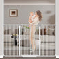 60.2"-65.7" Baby Gates Extra Wide, 40.5" Tall Dog Gate Indoor, Walk Through Pet by FlowerFrail