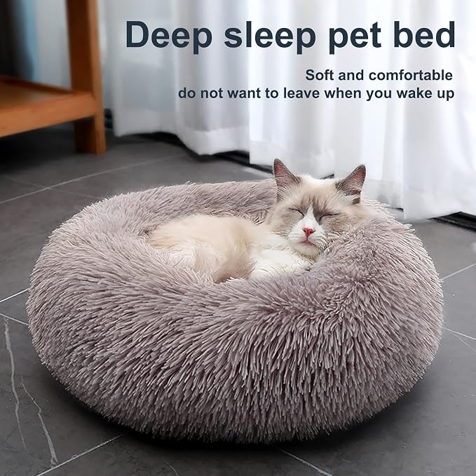 Dog Bed for Small Medium Large Dogs Cats, 20 inch Calming Washable-Round Cozy - Image 8